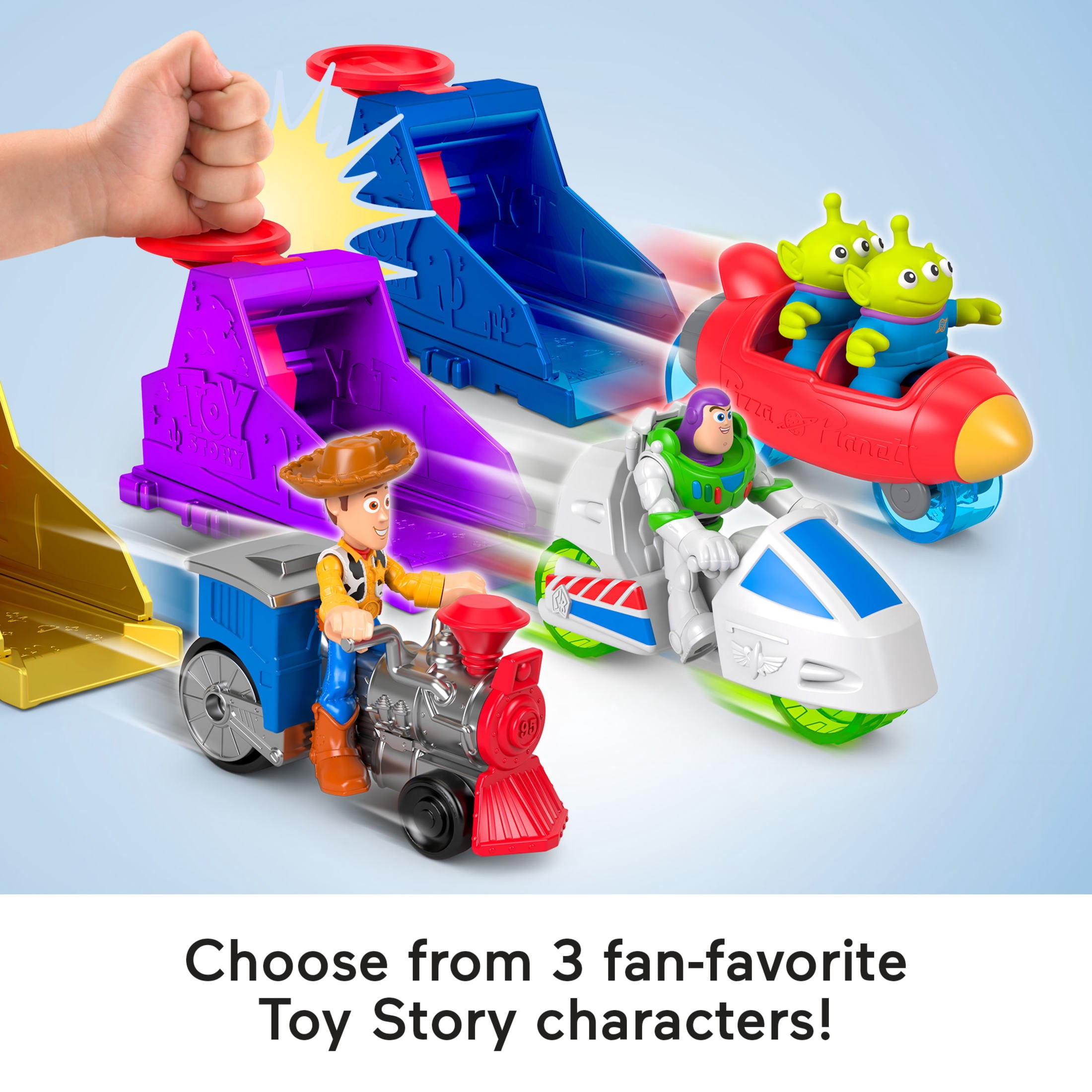 Disney and Pixar Toy Story Launcher Set with 3-inch Buzz Lightyear Action Figure & Toy Vehicle