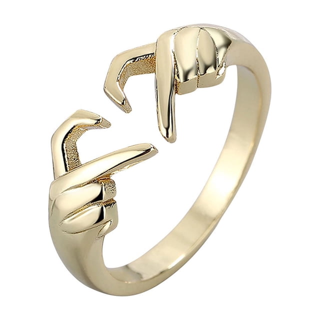 Fiudx Anillo Geométrico con Diseño de Palma, Elegante Diseño de Metal, Brillantes Incrustaciones de Diamantes de Imitación, Hermosa Artesanía, Ideal para Bodas, Regalo Perfecto para Mamá, Novia o Ami