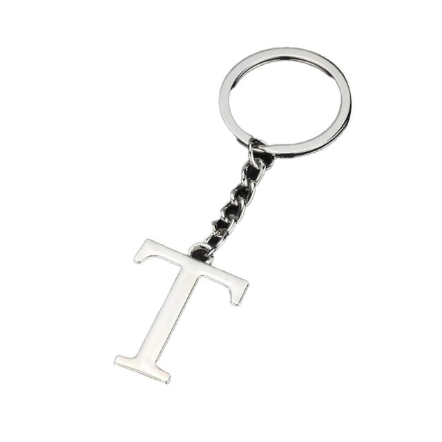 Llavero metálico galvanizado Az con 26 letras, resistente a la decoloración, ideal como regalo promocional.