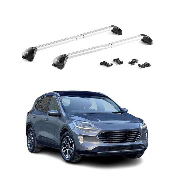 OMAC Roof Rack Cross Bars Luggage Carrier for Ford Escape 2020-2025 Alu Silver Grey