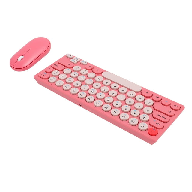 64 Key Retro Keyboard Mouse Combo, Auto Sleep Wireless Keyboard 1200dpi Mouse with Receiver, Full Size Keyboard Mouse Combo for Wins 7/8/10/11, for Laptop Desktop PC