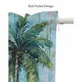 thumbnail image 5 of Coastal Blue Green Kitchen Valances for Windows Farmhouse Linen Window Valance Curtain for Living Room Window Treatment Ocean Beach Tropical Plant Starfish Valance Rod Pocket Topper, 54 x 18 Inch, 5 of 6