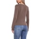 thumbnail image 3 of Blusas de líneas onduladas para mujeres, con cuello notch, botones, de manga larga, talla XL, color marrón, 3 of 6