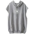 thumbnail image 3 of Women's Plus Size Fashionable Letter Hooded Short Sleeve Sweatshirt, Loose Fit, Polyester Material, for Various Activities, 3 of 3