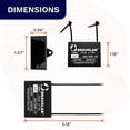 thumbnail image 3 of Bravo Lab CBB61 Ceiling Fan Capacitor 3.5 μF 250 VAC 50/60 Hz, 2 Wire Terminal Connections Compatible with Any Brand with Same Capacitance (2-Pack), 3 of 5