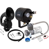 Vixen Horns Train Horn Kit for Motorcycle/Bike/Truck/Car. Complete Onboard System- 150psi Air Compressor, 0.5 Gallon Tank, 1 Trumpet. Loud dB. Fits Vehicles like Pickup/Jeep/RV/SUV 12v VXO8805/1101