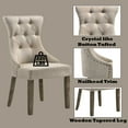 thumbnail image 6 of Set of 2 Upholstered Mid Century Dining Chair, Elegant High-Back Single Dining Chair with Solid Wood Legs (Gray), 6 of 9