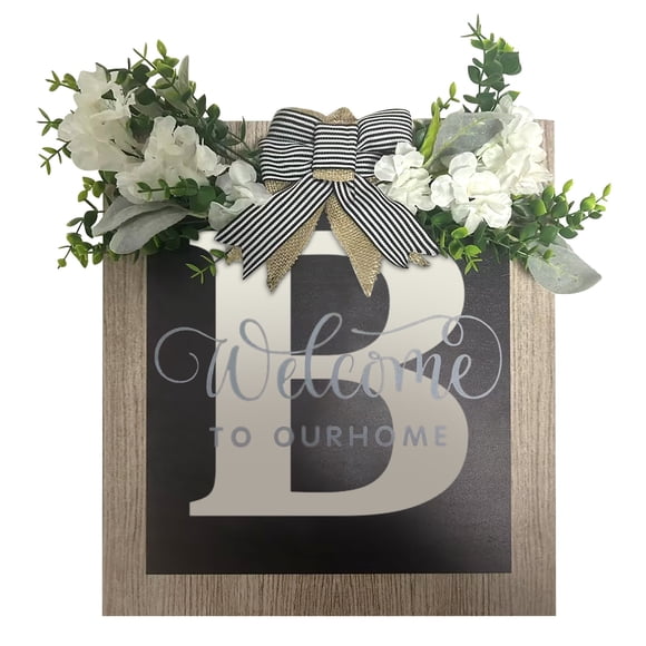 Small Custom Last Name Door Sign 30x30cm Personalized Wood Hanging Plaque for Entryway, Housewarming Gift, Cottage Wall Decor