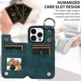 thumbnail image 3 of Nalacover for iPhone 12 Pro Max Wallet Case with Card Slots & Metal Finger Ring, Durable PU Leather Back Double Magnetic Botton Flip Kickstand Purse Shockproof Phone Case,Green, 3 of 10