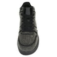 thumbnail image 4 of La Sheelah Flat Women High Top Fashion Sneakers Chelsea Shoes Lace Up Rhinestone Bling Sparkly Studs RICH-42 Black 8, 4 of 5