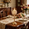 thumbnail image 5 of Handmade Crystal Metal Table Candlestick, Hollow Decorative Candlestick Ornament, Candle Holder Centerpiece for Home Office Dining, Elegant Tabletop Decor, Stylish Candlelight Accent, 5 of 6