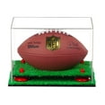 thumbnail image 3 of Deluxe Clear Acrylic Mini - Miniature (not Full Size) Football Display Case with Red Risers and Turf Base (A005-RR), 3 of 7