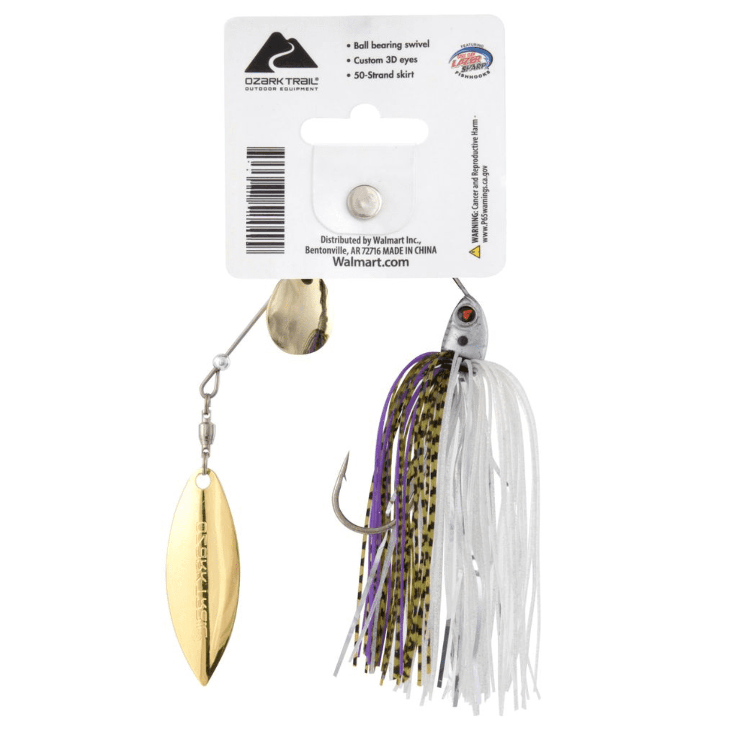 (2 pack) Ozark Trail Spinnerbait Fishing Lure – Threadfin Shad, 3/8 oz.
