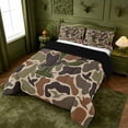 thumbnail image 2 of meiyoeat Duck Pattern Monogrammed P Full Size Comforter Sets For Boys,Camo Hunting Initial Print Bedding Comforter Set,Black Reversible,3pcs,1 Comforter and 2 Pillowcases, 2 of 7