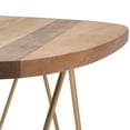 thumbnail image 5 of Simpli Home Patrice 18 inch Wide Modern Metal and Solid Mango Wood Accent Table in Natural, Gold, 5 of 6