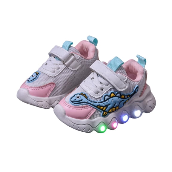 OGLCCG Kids Boys Girls Light Up Shoes Lightweight Cartoon Led Flash Sneakers for Toddler Outdoor Athletic Mesh Breathable Gym Running Sneakers