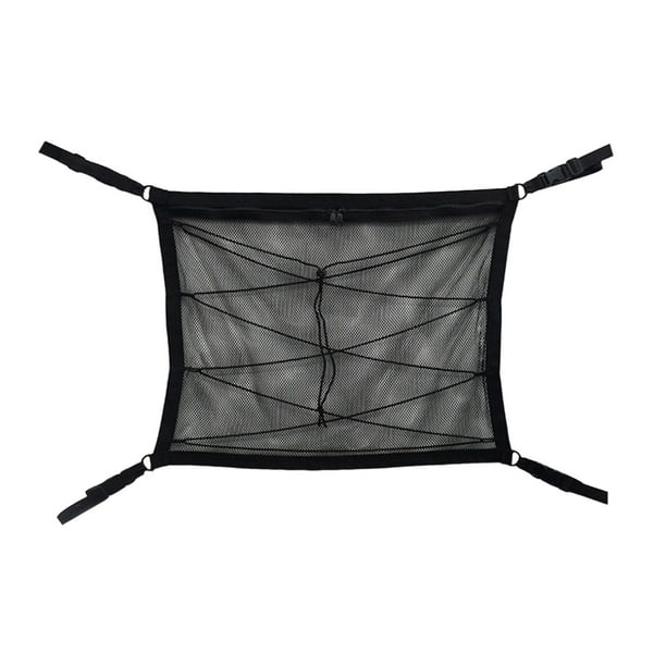 Double Layer Car Ceiling Storage Net Adjustable for Towels Tent SUV  80cmx55cm