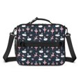 thumbnail image 2 of Princess and Swan Blue Pattern Insulated Lunch Bag with Shoulder Strap and Bottle Holder,Bento School Lunch Bag Box,11x9.5x3.5 Inches, 2 of 4