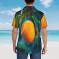 thumbnail image 4 of Rateoe Mango In The Rain Pattern Men’s Hawaiian Shirt – Short Sleeve Button-Down Tropical Beach Shirt, Lightweight & Breathable Casual Aloha Shirt with Pocket,3X-Large, 4 of 7