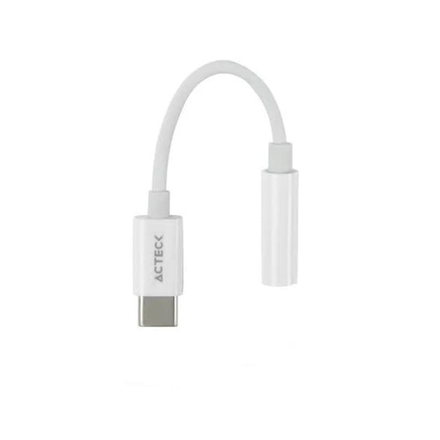 Adaptador Convertidor Acteck AC-934831 USB Tipo C a Jack 3.5mm Blanco