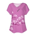 thumbnail image 4 of DPTALR Women's V-Neck Casual Short-Sleeved Spring And Summer Top, 4 of 4