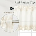 thumbnail image 3 of DriftAway Boho Tassel Kitchen Valance for Windows Farmhouse Linen Blend Kitchen Curtains Rod Pocket Curtains Rustic Short Curtain Tier Curtain for Living Room Bedroom Bathroom 52x18 Inch Light Linen, 3 of 9