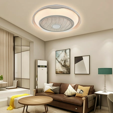 

Miumaeov Low Profile Ceiling Fan with Light 20 LED Flush Mount Ceiling Light with Remote Control Dimmable 3 Color 3 Files Wind Speed Chandelier for Bedroom Living Room White