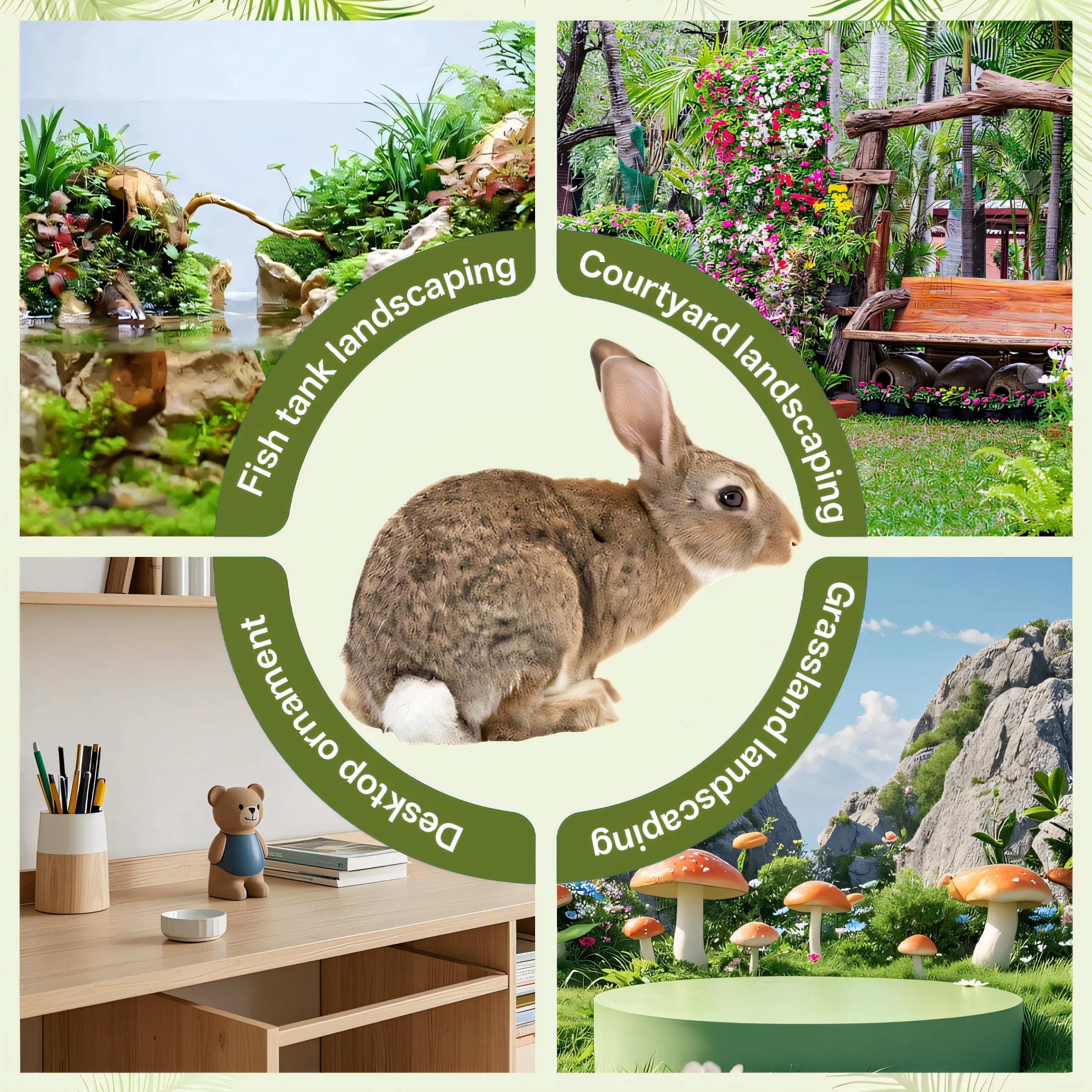 ICERUN 3Pcs Garden Statues,Acrylic Gray Rabbit Sculpture Yard Decor,Translucent Colors Statues Outdoor Decorations for Yard,Style3