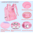 thumbnail image 3 of School Backpack for Girls, Girls Backpack, Kids Backpack with Multiple Pockets School Backpack for Primary Elementary - Pink, 3 of 8