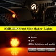 thumbnail image 5 of GTINTHEBOX Clear Lens Amber Front SideMarker Signal LED Lights For Jeep Wrangler JK 2007-2015, 5 of 10