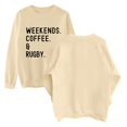 thumbnail image 5 of Holzkary Women's Football Game Day Sweatshirt Graphic Print Sunday Long Sleeve Crewneck Fall Pullover Graphic Print Oversized Crewneck Sweatshirts Long Sleeve Pullover for Gameday Hoodies Beige S, 5 of 5