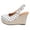 White, variant on Womens Closed Toe Platform Espadrilles Lace Wedge Heel Sandals Black 6