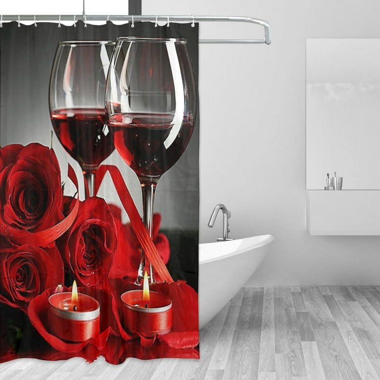 Valentines Day Shower Curtain Valentine's Red Black - Temu
