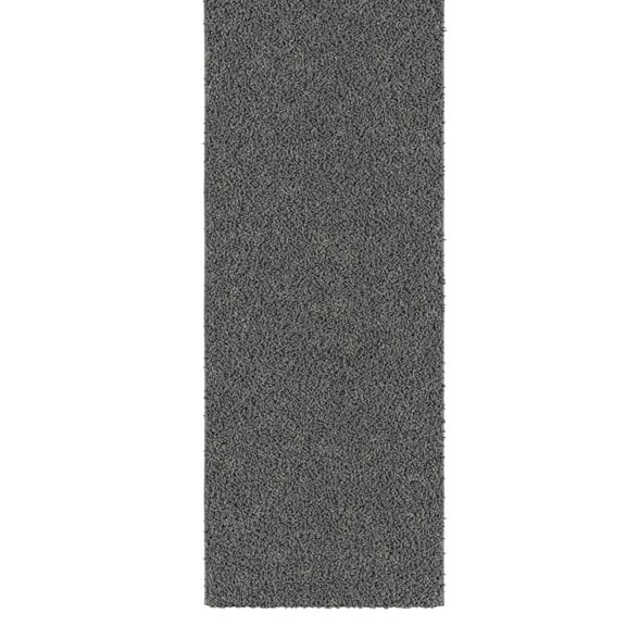 Ottomanson 2x5 Non-Slip Shag Runner Rug Plush Carpet for Bedrooms & Hallways, 2' x 5', Gray