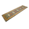 thumbnail image 3 of Blue Geometric 3X10 Kazak Oriental Runner Rug, 3 of 11