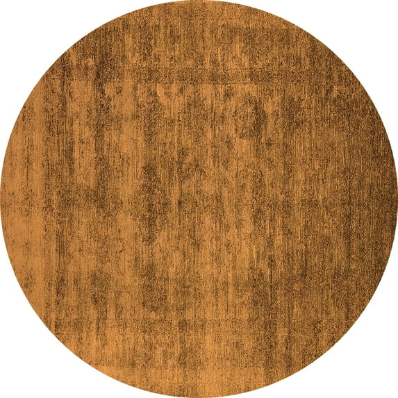 Ahgly Company Indoor Round Oriental Orange Industrial Area Rugs, 3' Round