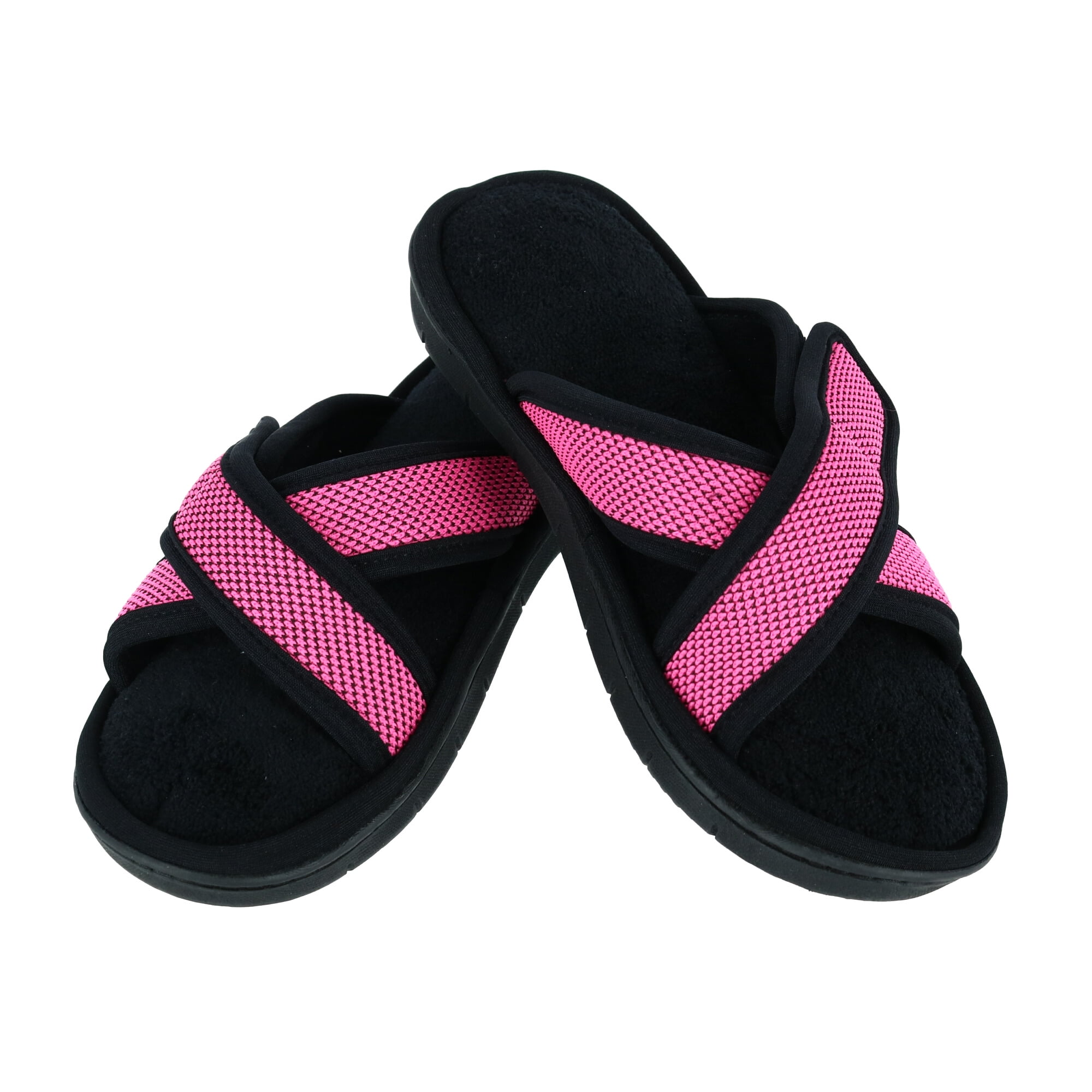 Isotoner Women's Scout Mesh Knit Criss Cross Slide Slippers Walmart