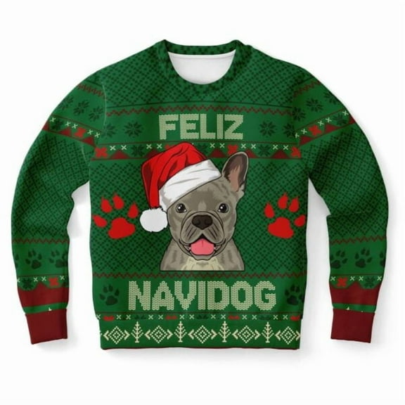 French Bulldog Feliz Navidog Christmas Sweater, Christmas Sweater, Christmas Sweater, Funny Xmas Sweaters