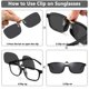 thumbnail image 5 of Gafas de sol con clip CAXMAN, polarizadas, color gris recetado, 5 of 6