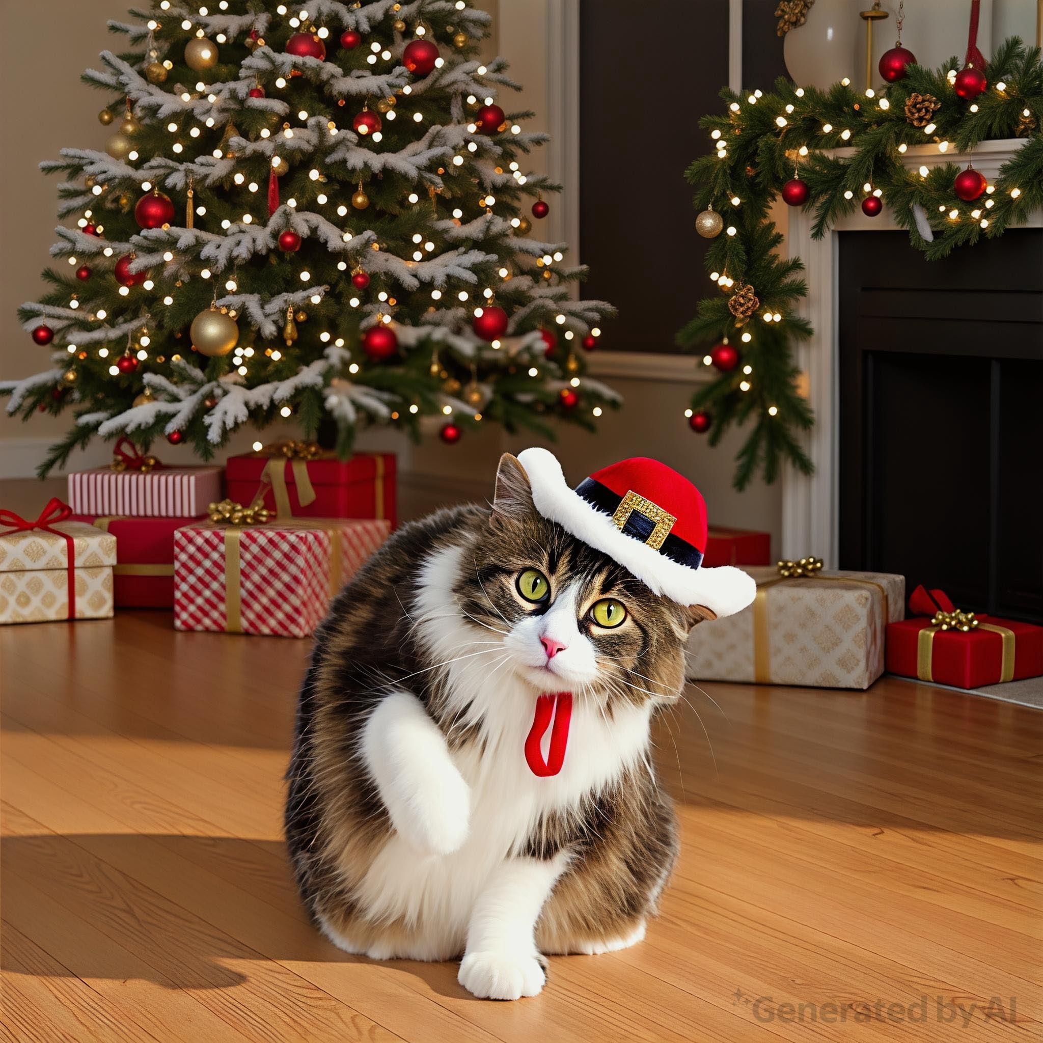 Vibrant Life Holiday Pet Santa Cowboy Hat for Cats & Dogs, Red, Extra Small/Small