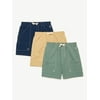 Free Assembly Boys Camp Shorts, 3-Pack, Sizes 4-18