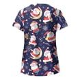 thumbnail image 4 of Puntoco Blusa de manga corta con cuello en V para mujer, uniforme con bolsillos estampados de Navidad Puntoco Puntoco-7165, 4 of 4