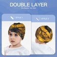 thumbnail image 6 of Honeii Elegant Gold Leaf Peacock Print Kids Knit Beanie Watch Hat ,Knit Cap for Boys and Girls, 6 of 7