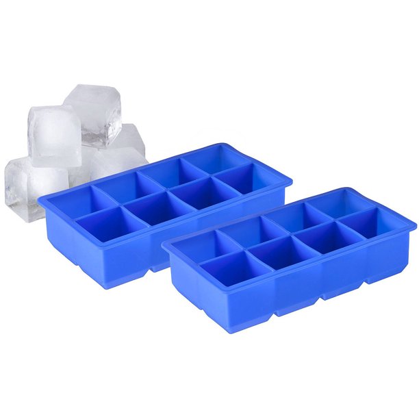 Sorbus 8Cavity Jumbo Silicone Ice Cube Tray, Set of 2, Blue Walmart