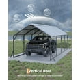 thumbnail image 5 of Studyset 11 ft x20 ft x9 ft Vertical Roof Metal Carport, Heavy Duty Steel Car Ports for All-Weather, for Full-Size Pickup Trucks, Boats, and Tractors, 5 of 6