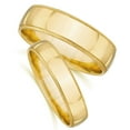 thumbnail image 2 of Pompeii3 Matching Gold His Hers Polished Wedding Band Ring Set, 2 of 3