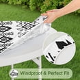 thumbnail image 5 of Black Geometric Triangle Diamond Pattern Round Fitted Tablecloth with Elastic Edge,Dining Table Cover Waterproof,Outdoor Round Tablecloth for Camping,Dining,Indoor and Outdoor, 5 of 7