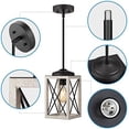 thumbnail image 7 of Pendant Light, Metal Pendant Light Fixtures with Wooden Grain Finish, 48" Adjustable Pipes for Flat and Slop Ceiling, Hanging Ceiling Lamp for Kitchen, Living Room, Bedroom, E26 Base, 7 of 7
