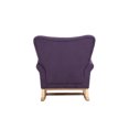 thumbnail image 5 of Velvet Glider Rocking Chair, Modern High Backrest Armchair with Solid Wood Base and Non-slip Foot Pads, Upholstered Accent Chair for Living Room, Bedroom, Balcony, Purple, 5 of 7