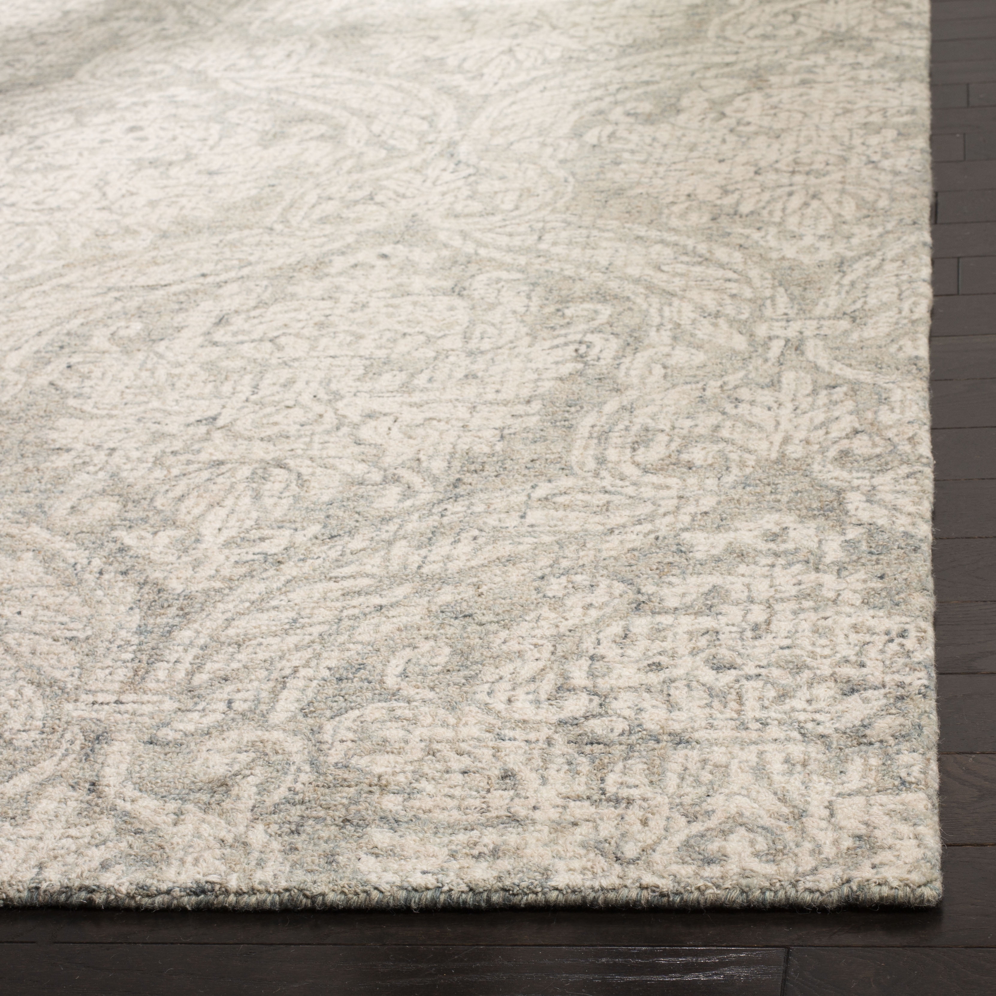 SAFAVIEH Abstract Constantine Damask Wool Area Rug, Gray/Ivory, 5' x 8'